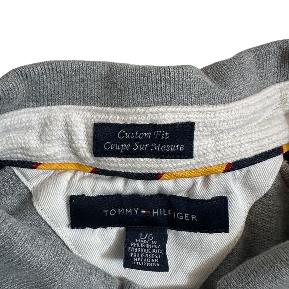 Vintage Tommy Hilfiger Men’s Logo Polo Gray Rugby Golf Sporty Sz Large Blokecore - Picture 8 of 9